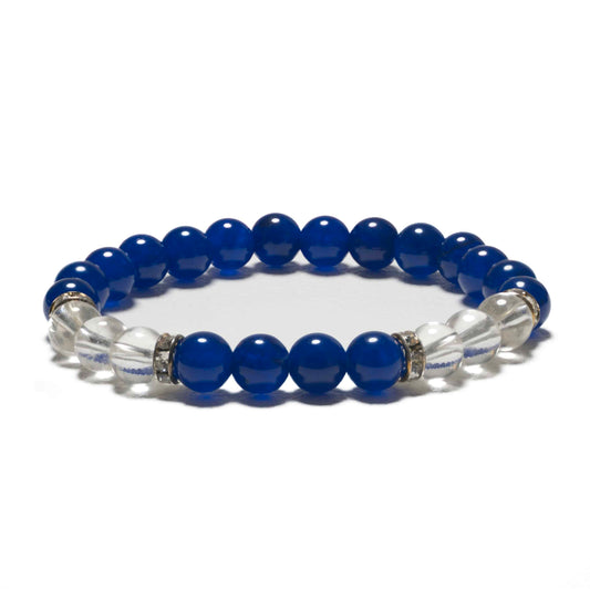 8-mm-Armband ohne Geschenkbox – Lapislazuli und Diamant