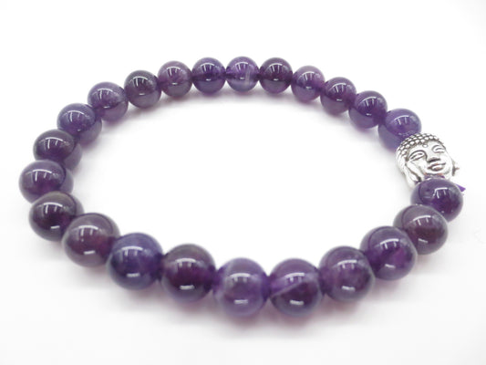8 mm Buddha-Armband ohne Schachtel – Amethyst
