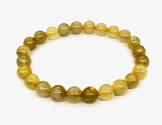 8 mm Golden Hair Quartz Edelsteinarmband – Geschenkbox Inklusiv