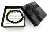8 mm Schwarz Onyx Edelsteinarmband – Geschenkbox Inklusiv