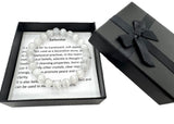 8 mm Selenit (AA-Qualität) Edelsteinarmband – Geschenkbox Inklusiv