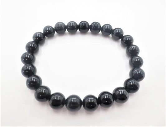 8 mm Schwarzer Turmalin Edelsteinarmband – Geschenkbox Inklusiv