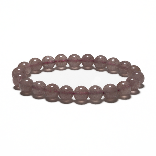 8 mm Edelstein-Armband ohne Geschenkbox – Erdbeerquarz