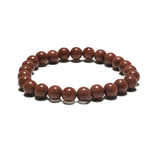 8 mm Edelstein-Armband ohne Geschenkbox – Goldener Sandstein