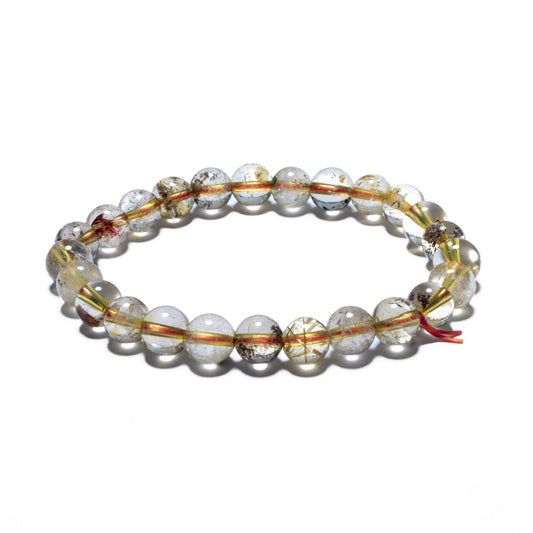 8 mm Edelstein-Armband ohne Geschenkbox – Goldener Rutilquarz