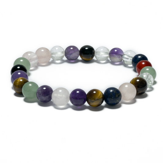8 mm Edelstein-Armband ohne Geschenkbox – Gemischt
