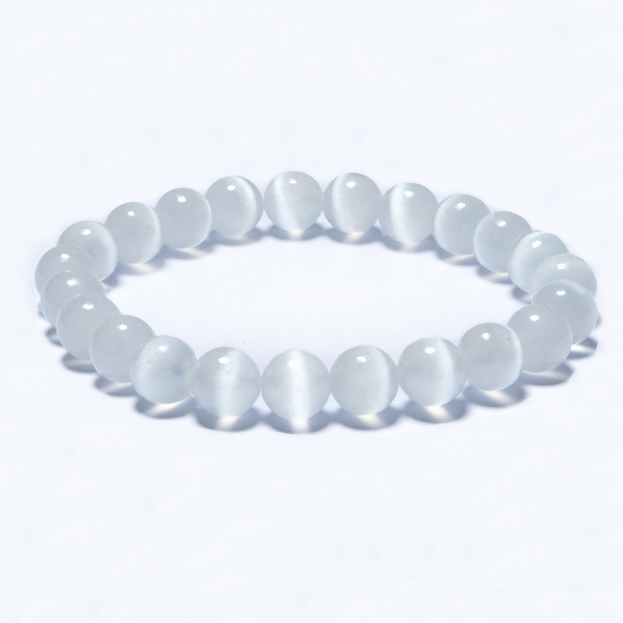 8 mm Edelstein-Armband ohne Geschenkbox – Selenit (AA-Qualität)