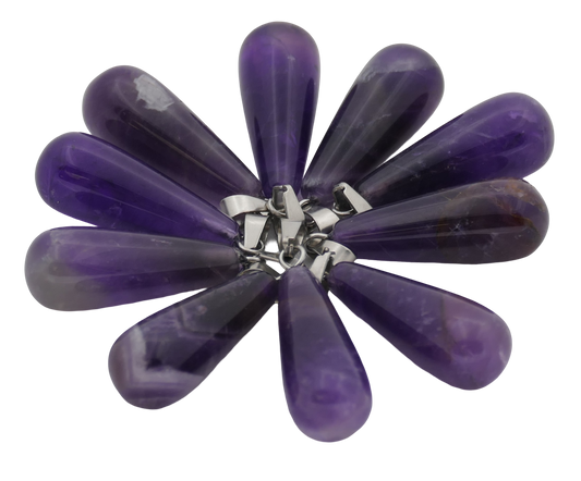 Amethyst-Tropfenanhänger (10 Stück)