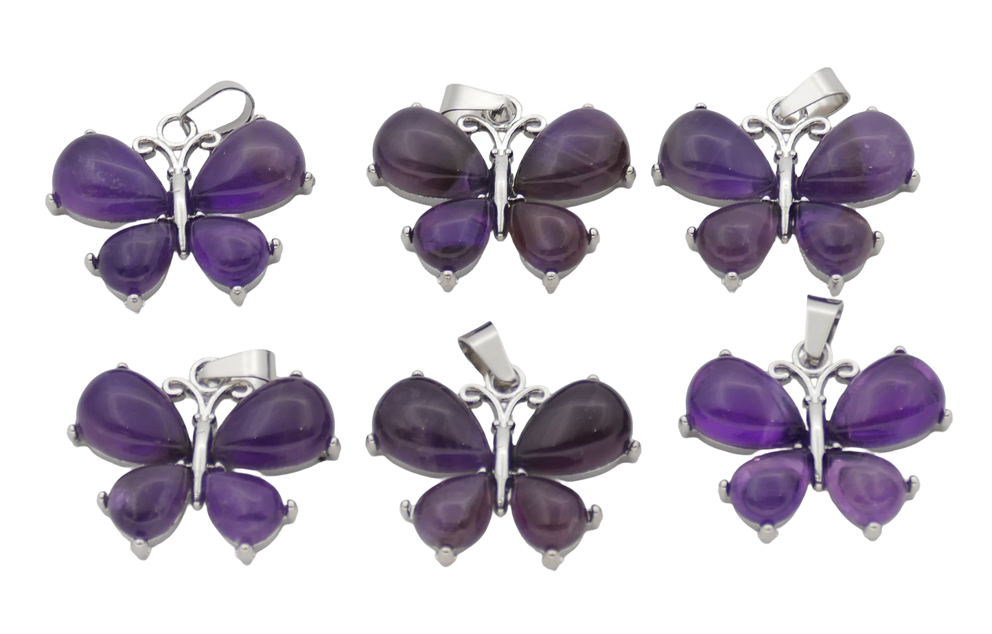Amethist Vlinder Edelsteen Kleiderbügel (Set aus 6 Stück)
