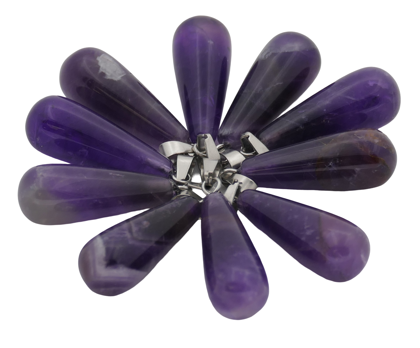 Amethyst-Tropfenanhänger (10 Stück)