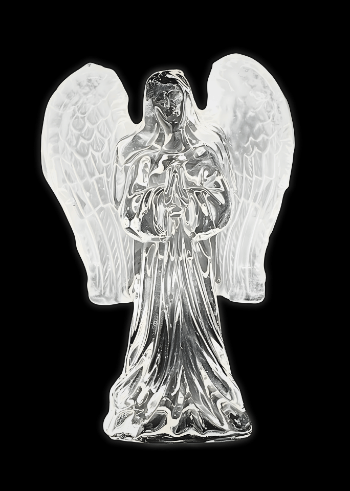 Betende Engel-Statue aus Kristallglas – 10 cm