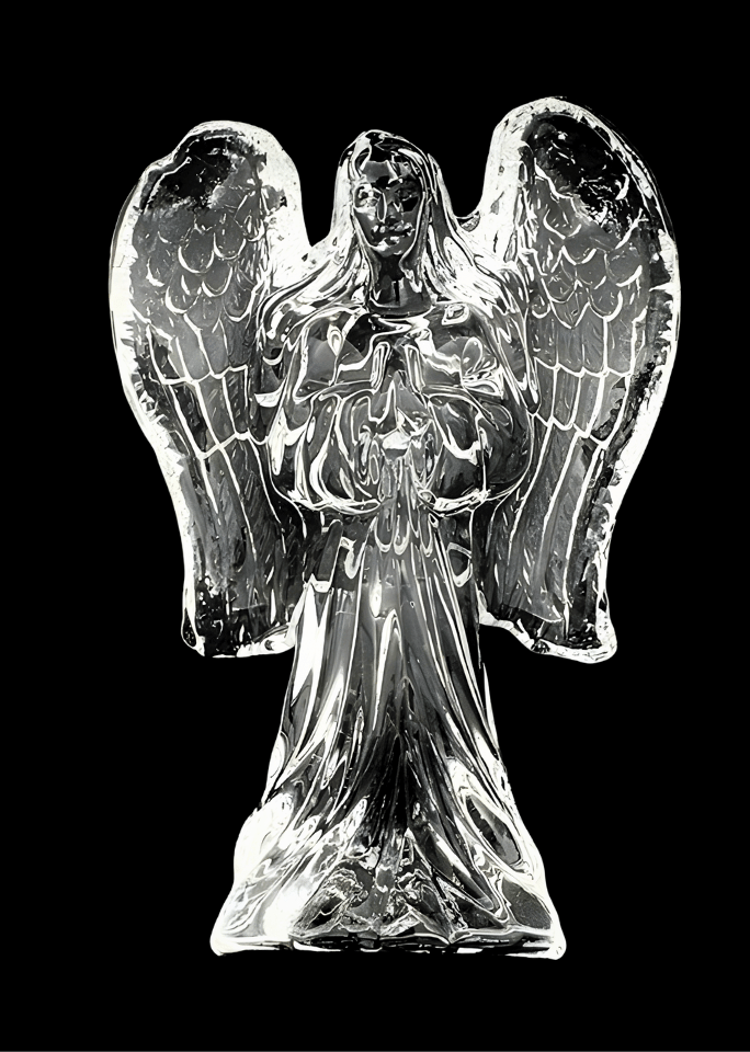 Betende Engel-Statue aus Kristallglas - 13,5 cm