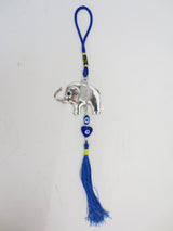 Blauer Evil Eye Anhänger mit Elefant