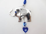Blauer Evil Eye Anhänger mit Elefant