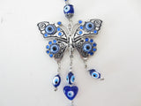 Blauer Evil Eye Anhänger mit Schmetterling 6er Set