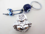 Blauer Böser Blick Schlüsselanhänger mit Buddha II 6er Set