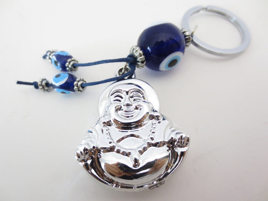 Blauer Böser Blick Schlüsselanhänger mit Buddha II 6er Set