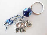 Blauer Schlüsselanhänger mit Elefanten-Motiv, 6er-Set