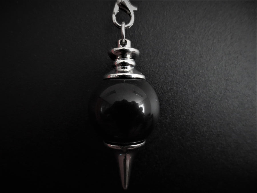 Schwarz Onyx Edelstein Pendelkugel