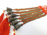 Chinesische Glücksmünzen mit Glöckchen Anhänger 6er Set
