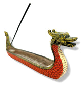 Brauner Drachenboot-Räucherstäbchenhalter