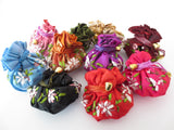Bestickte Blumen-Stoffbeutel – Set (12 Stück)