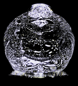 Chinesischer Happy-Buddha aus Kristallglas – 7 cm