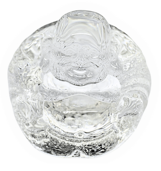 Chinesischer Happy-Buddha aus Kristallglas – 7 cm