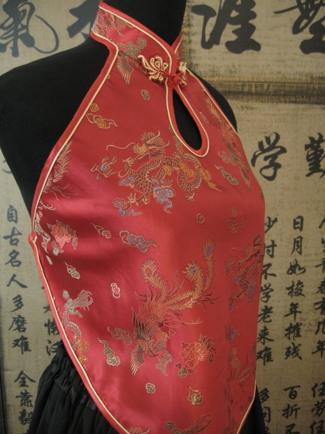 Chinesisches Shirt mit ffnung und Drachen (rot)