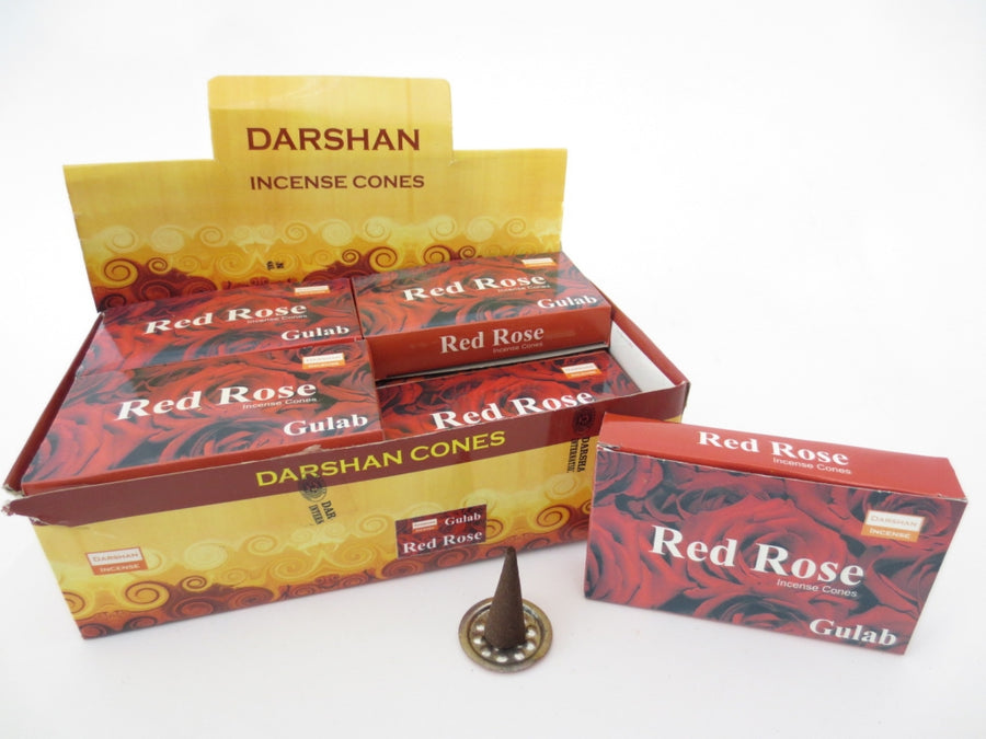 Darshan Räucherkegel - Red Rose