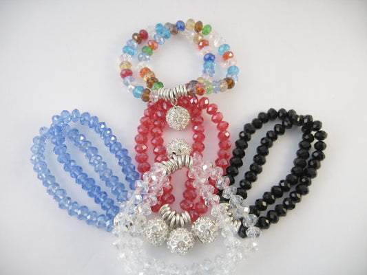 Blaues Kristallperlenarmband