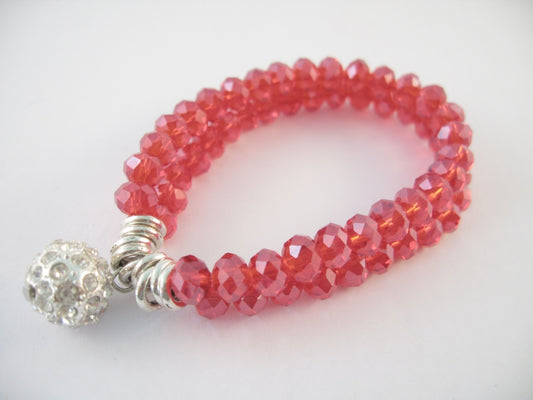 Rotes Kristallperlenarmband