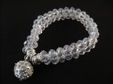 Weißes Kristallperlenarmband