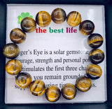 12mm Edelstein Armband mit Geschenkbox - Tigerauge