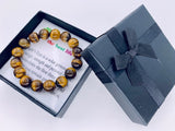 12mm Edelstein Armband mit Geschenkbox - Tigerauge