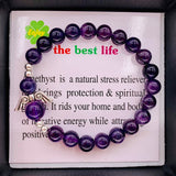 8mm Engelsarmband mit Box - Amethyst
