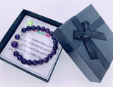 8mm Engelsarmband mit Box - Amethyst