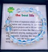 8mm Engelsarmband mit Box - Opal