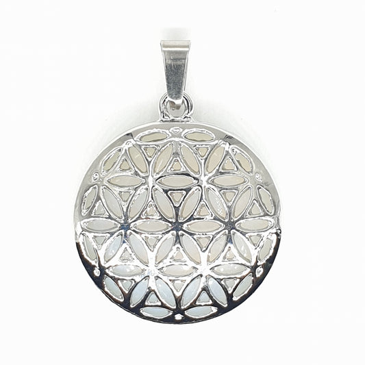 Opal-Edelstein Blume des Lebens Anhänger