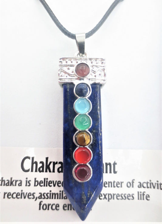 7 Chakra Edelstein Halskette Anhänger (I) - Lapis Lazuli