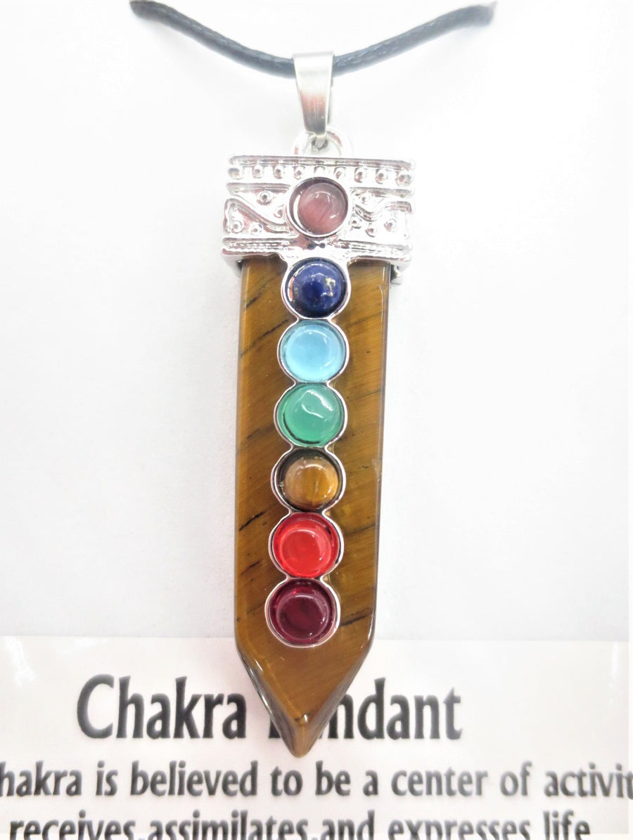 7 Chakra Edelstein Halskette Anhänger (I) - Tigerauge