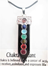 7 Chakra Edelstein Halskette Anhänger (I) - Onyx