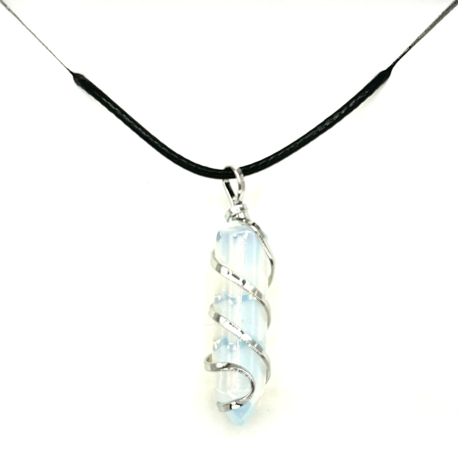 Edelstein-Anhänger-Halskette - Opal