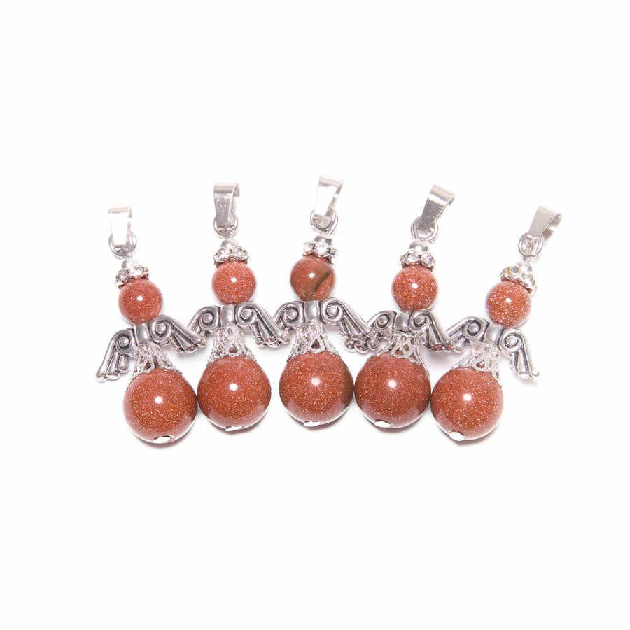 Engel Edelstein Anhänger Set (5Stk) - Gold Sandstein