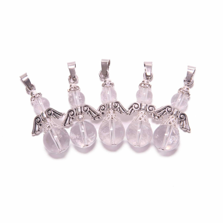 Engel Edelstein Anhnger Set (5 Stck) - Bergkristall