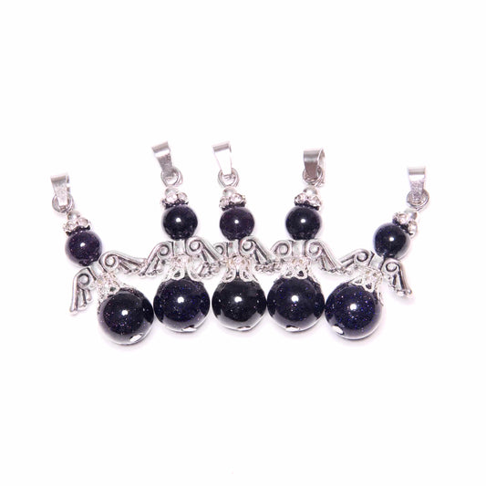 Engel Edelstein Anhänger Set (5Stk) - Blauer Sandstein