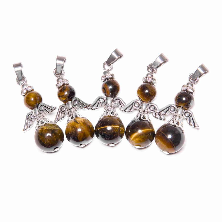 Engel Edelstein Anhnger Set (5 Stck) - Tigerauge