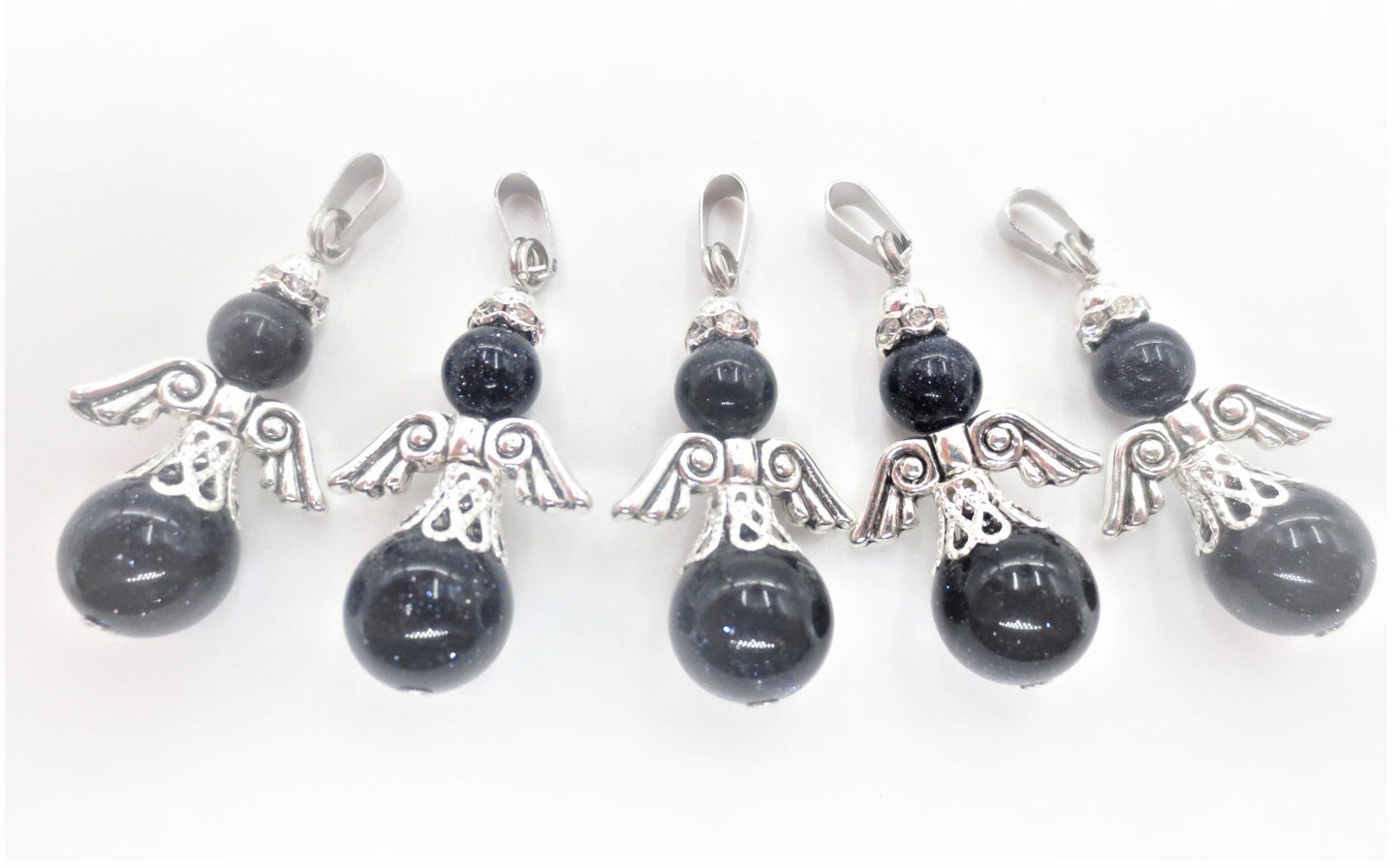 Engel Edelstein Anhänger Set (5Stk) - Blauer Sandstein