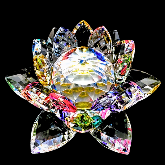 Mischfarbe Kristall Lotus Ornament auf Standaard (Groß)