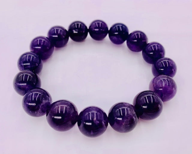 12mm Edelstein-Armband ohne Box - Amethyst